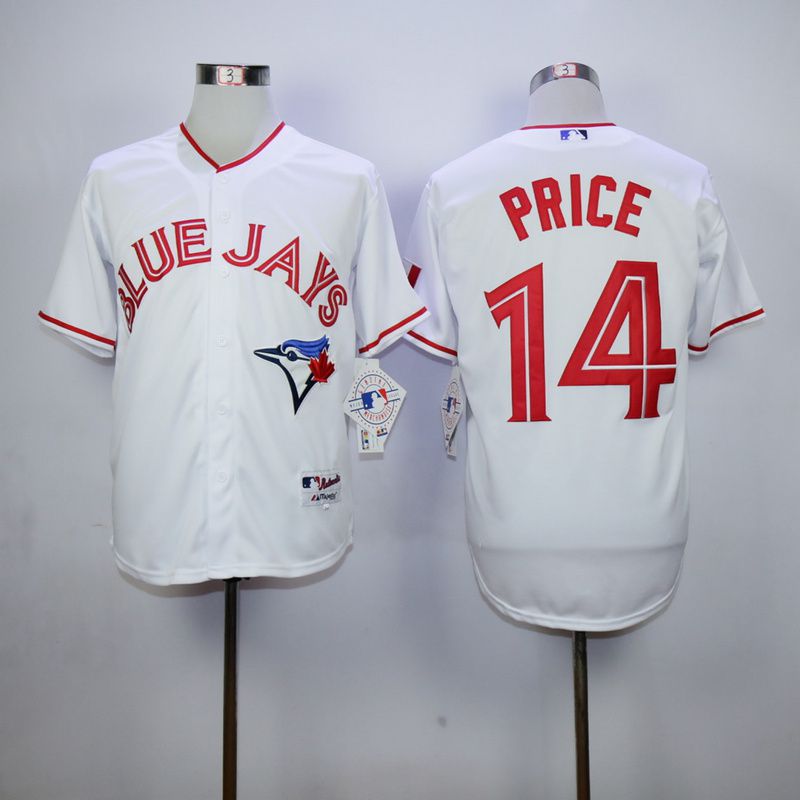 Men Toronto Blue Jays #14 Price White Red MLB Jerseys->toronto blue jays->MLB Jersey